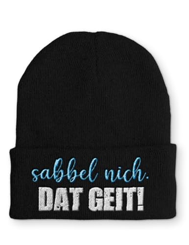 tshirtladen Beanie Mütze sabbel nich. Dat Geit! Statement Wintermütze, Farbe: Black von tshirtladen