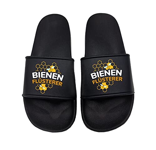 tshirtladen Bienen Flüsterer Badelatsche Sandalen Urlaub Vatertag, Größe: 43 EU von tshirtladen