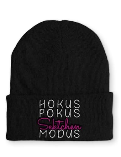 tshirtladen Hokus Pokus Sektchen Modus Statement Beanie Mütze mit Spruch, Farbe: Black von tshirtladen