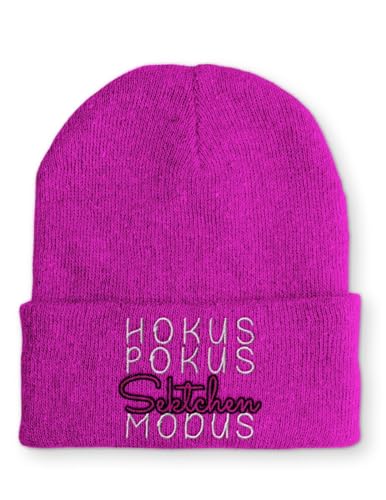tshirtladen Hokus Pokus Sektchen Modus Statement Beanie Mütze mit Spruch, Farbe: Pink von tshirtladen