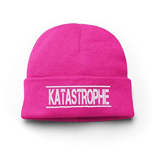 tshirtladen Mütze Katastrophe Wintermütze Unisex perfekt für den Winter, Farbe: Pink von tshirtladen