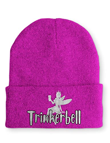 tshirtladen Trinkerbell Statement Spruchmütze Beanie Mütze für Damen und Herren, Farbe: Pink von tshirtladen