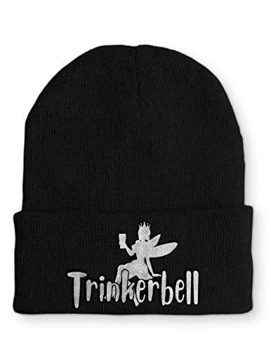 tshirtladen Trinkerbell Statement Spruchmütze Beanie Mütze für Damen und Herren, Farbe: Black von tshirtladen