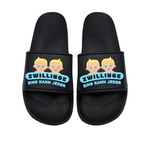 tshirtladen Zwillinge, eins kann jeder Badelatsche Sandalen perfekt für den Strand und im Urlaub und Muttertag, Größe: 38 EU von tshirtladen