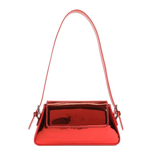 tuwiwol Damen Achseltasche, stilvolle und kompakte Umhängetasche für trendige Damen, große Kapazität, trendige Damen Geldbörsen und Handtaschen, Rot von tuwiwol