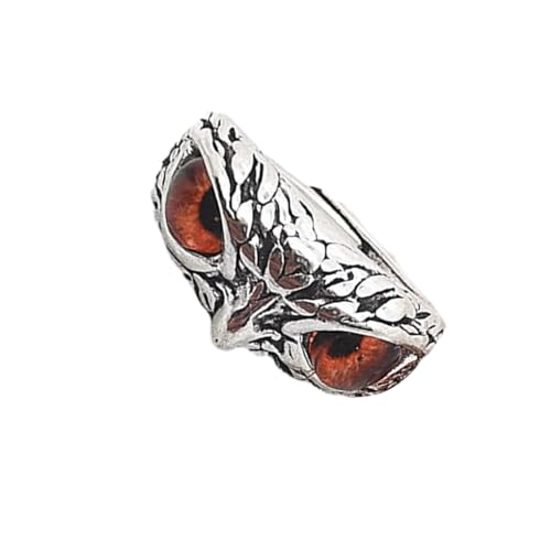 tuwiwol Eulenaugen Ring zum Tragen mit glatter Linie und breiter Anwendung. Hochzeits Augen Eulenring, der sich nicht leicht verformt, metallischer Glanz, Orange von tuwiwol