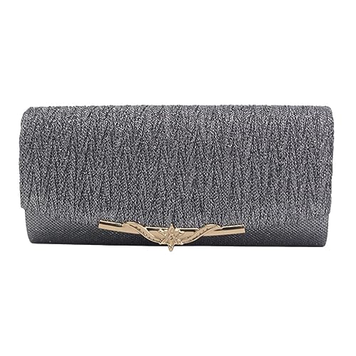 tuwiwol Gut organisierte und stilvolle Clutches, Handtasche, Polyester Kette, Umhängetasche, Abendtasche, elegant, modisch, schützt Gegenstände, dunkelgrau von tuwiwol