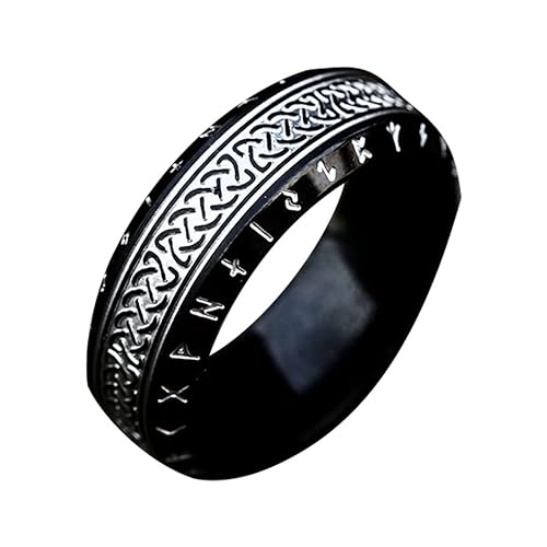 tuwiwol Vintage Stahlring, Geschenk für Männer und Frauen, einzigartiger Look, Metall für Unisex, Ring für Männer, Ringe, Geschenke für Freunde, Alles schwarz, zwölf von tuwiwol