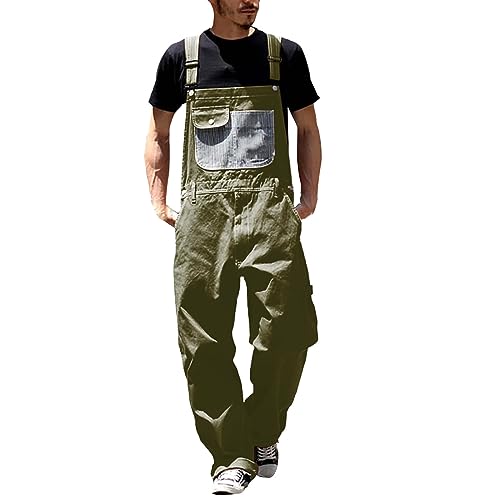 umifyxioy Cargohose Herren, Latzhose Herren Vintage Jeans Overall Herren Latzhose Freizeit Latzhose mit Taschen Baggy Herren Denim Latzhose Herren Casual 90er Jeans Jumpsuit Weit Destroyed 1 von umifyxioy