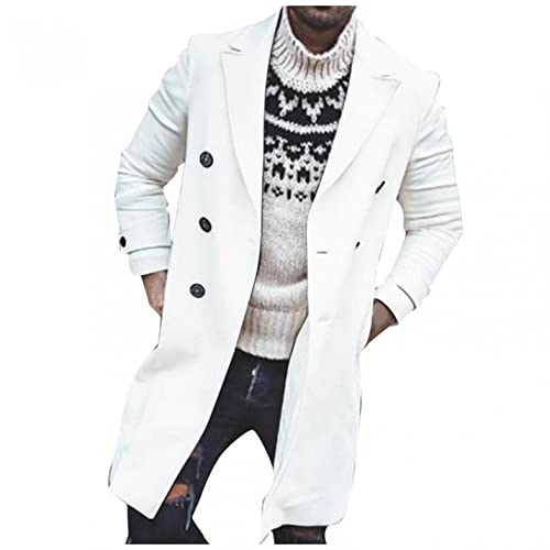 umifyxioy mantel herren lang,Herren Mantel Slim Fit Lang Wollmantel Winter Business Jacke mit Stehkragen Winterjacke Trenchcoat Wolle Warm Übergangsjacke Cardigan Herrenjacken Wintermantel von umifyxioy