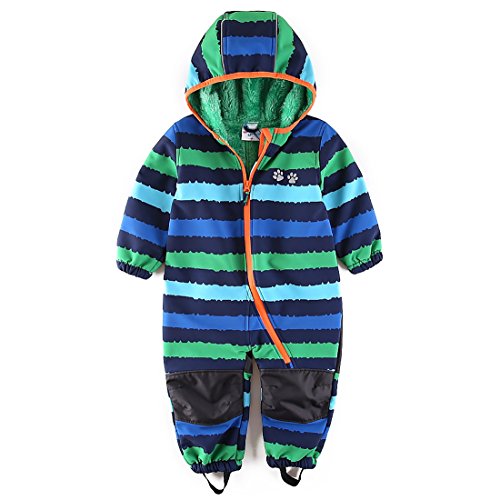 Umkaumka Jungen Schneeoverall Softshell Overall Softshellanzug wasserabweisend Winddichtes Fleece Gr.86 von umkaumka