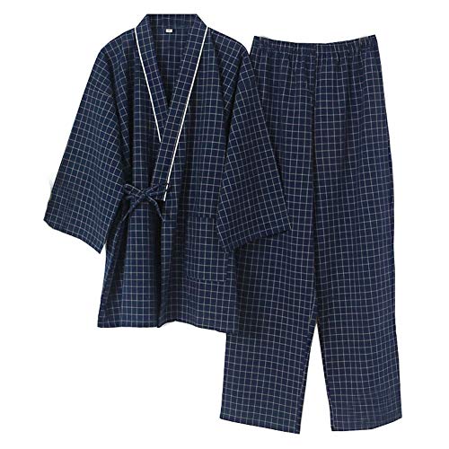 un-brand Japanischer Kimono-Baumwoll-Hanfu-Pyjama-Anzug für Herren in Übergröße Zen-Kleidung Taoistische Kleidung (Größe XL, S) von un-brand