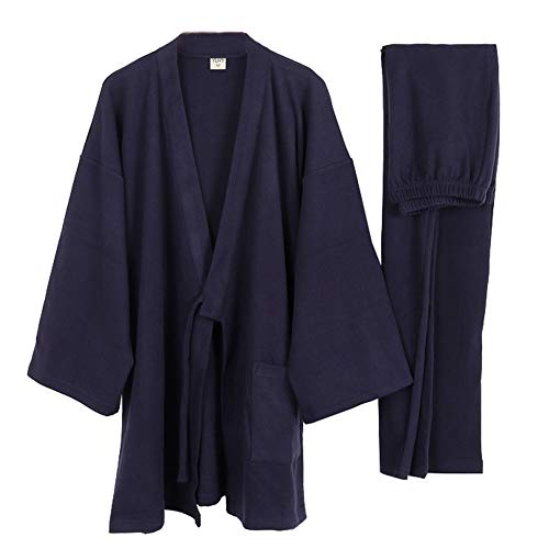 un-brand Japanischer Kimono-Samt-Pyjama-Anzug für Herren in Übergröße Zen-Kleidung Taoistische Kleidung (Größe M, C) von un-brand