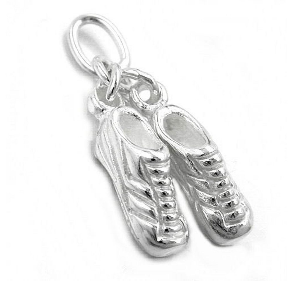 unbespielt Kettenanhänger Kettenanhänger Anhänger 14 x 4 mm 1 Paar Fußballschuhe Silber 925 inkl. kleiner Schmuckbox, Silberschmuck für Damen und Herren von unbespielt