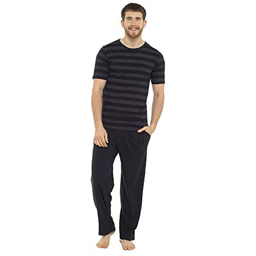 Mens Tom Franks Striped Pyjamas HT332C Black/Grey Medium von undercover lingerie
