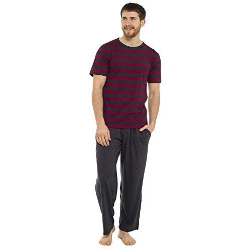 Mens Tom Franks Striped Pyjamas HT332C Red/Grey Medium von undercover lingerie