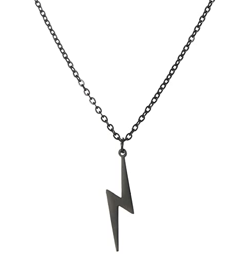 Blitzbolzen-Halskette für Damen und Herren, Edelstahl, einfache Straße, Punk, Blitzbolzen-Anhänger, Halskette, Schmuck, inspirierendes Geschenk für Unisex, Edelstahl, Kein Edelstein von unift