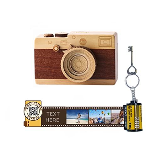 Filmrolle Schlüsselanhänger mit bunter Fotofilmrolle, Personalisierte Benutzerdefinierte Kamera Filmrolle Foto, Fotogramme des lebens, Geschenk für Papa Mama Liebhaber Kinder,15 Fotos+Stil 2 Spieluhr von uniqicon