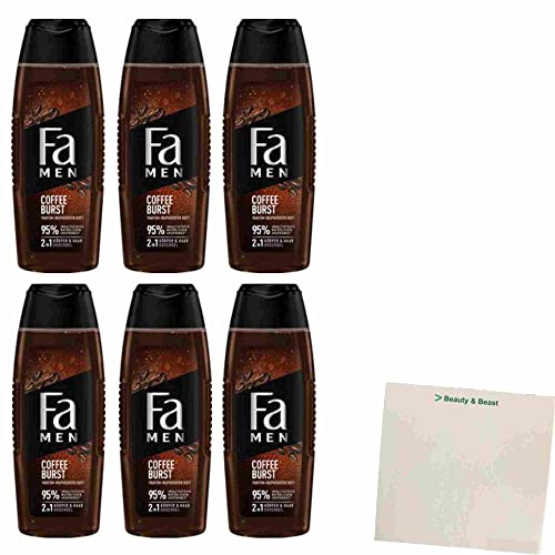 Fa Men Duschgel Coffee Burst 2in1 6er Pack (6x250ml Flasche) + usy Block von usy