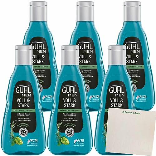 Guhl Men Shampoo Voll & Stark mit Rosmarin und Hopfen 6er Pack (6x250ml) + usy Block von usy