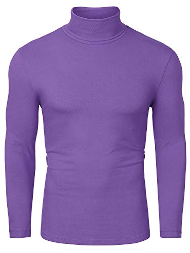 uxcell Herren Rollkragen Top Slim Fit Langarm Pullover Rollkragen Shirt, Violett, 60 von uxcell