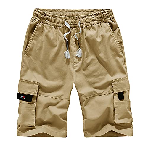 uxxnjfg Cargo Shorts Herren Baumwolle Herrenshorts Stretch Freizeit Sommer Günstig Kleider Strand Modern Vintage Shorts Kleidung Clothes Outfits Khaki 8XL von uxxnjfg