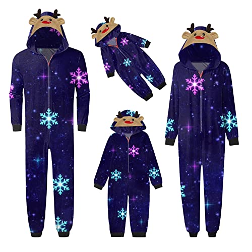 uxxnjfg Generic Pyjama Weihnachten Familie Set Kuschel Warmer Onesie mit Kapuze Schlafanzug Couple Weihnachtsoutfit Herren Baby Kinder Sleepwear Schlafanzüge Für Vater Mutter Junge Mädchen Damen M von uxxnjfg