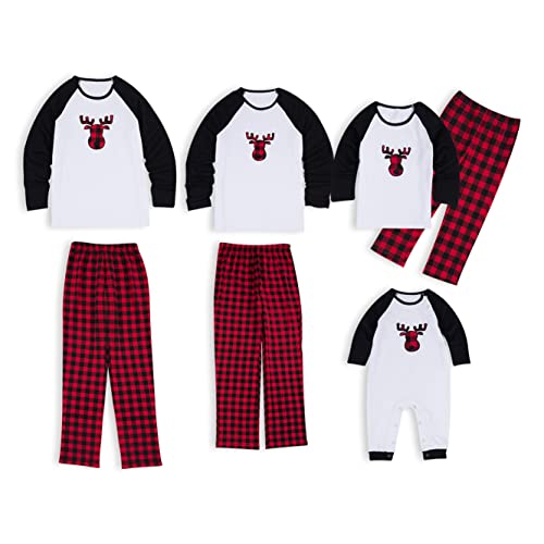 uxxnjfg Generic Weihnachtspyjama Familie Set Kuschel Warmer Rentier Pyjama Couple Weihnachtsoutfit Damen Baby Herren Sleepwear Schlafanzüge Für Vater Mutter Junge Mädchen Damen XL von uxxnjfg