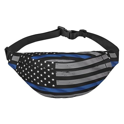 Wasserdichte Gürteltasche für Herren, Polyester, leicht und langlebig, ideal für Damen und Herren, orangefarbene Katzen, American Thin Blue Line Flagge, Einheitsgröße von vacsAX