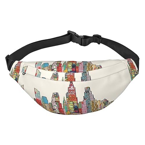 Wasserdichte Gürteltasche für Herren aus Polyester, leicht und langlebig, ideal für Damen und Herren, niedliche Avocado-Design, Cartoon Austin Texas, Einheitsgröße von vacsAX