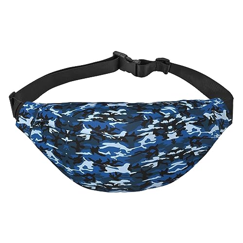 Wasserdichte Gürteltasche für Herren aus Polyester, leicht und langlebig, ideal für Damen und Herren, niedlicher Zwerg, blau camouflage, Einheitsgröße von vacsAX