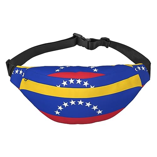 Wasserdichte Gürteltasche für Herren aus Polyester, leicht und langlebig, ideal für Frauen und Männer, blühende Kräuter und krautige Pflanzen, Flagge Venezuela, Einheitsgröße von vacsAX