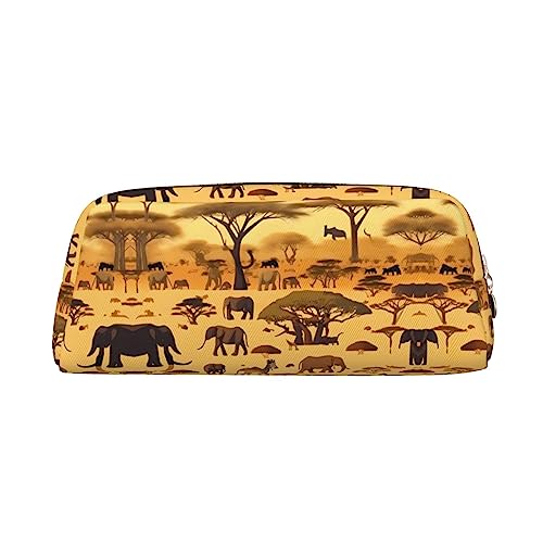 vacsAX Afrikanische Graslandtiere Bleistift Fall Bleistift Beutel Münze Beutel Kosmetiktasche Büro Schreibwaren Organizer Tragbare Bleistift Tasche von vacsAX