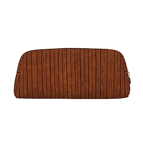 vacsAX Brown wood pattern Pencil Case Pencil Pouch Coin Pouch Cosmetic Bag Office Stationery Organizer Portable Pencil Bag von vacsAX