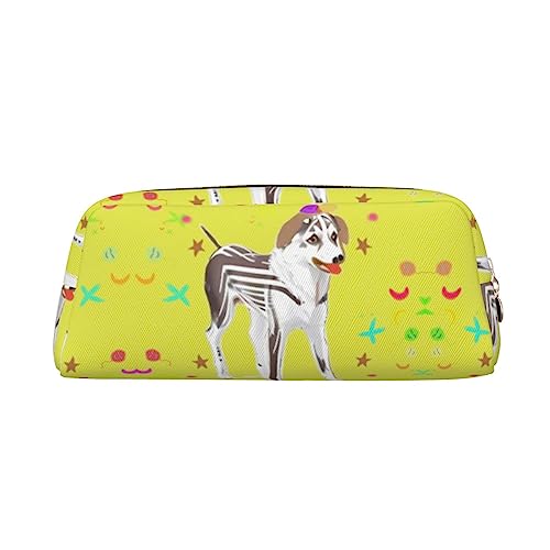 vacsAX Cartoon grau und weiß Hund Bleistift Fall Bleistift Beutel Münze Beutel Kosmetiktasche Büro Schreibwaren Organizer Tragbare Bleistift Tasche von vacsAX