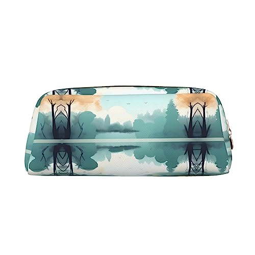 vacsAX Fallen leaves on a tranquil lake Pencil Case Pencil Pouch Coin Pouch Cosmetic Bag Office Stationery Organizer Portable Pencil Bag von vacsAX