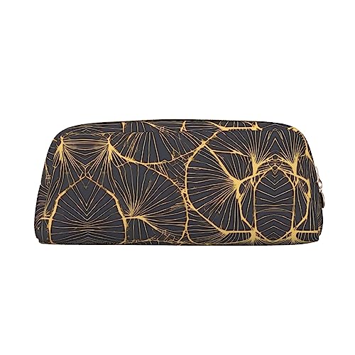 vacsAX Golden Leaf Pencil Case Pencil Pouch Coin Pouch Cosmetic Bag Office Stationery Organizer Portable Pencil Bag von vacsAX