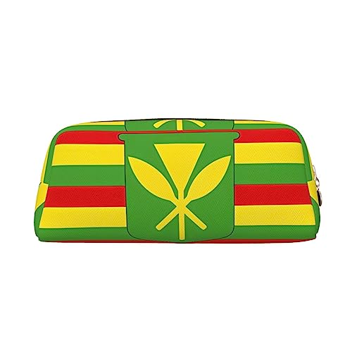 vacsAX Native Hawaiian Flag Pencil Case Pencil Pouch Coin Pouch Cosmetic Bag Office Stationery Organizer Portable Pencil Bag von vacsAX