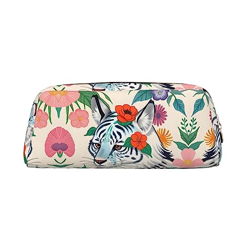 vacsAX Nette weiße Tiger Bleistift Fall Bleistift Beutel Münze Beutel Kosmetiktasche Büro Schreibwaren Organizer Tragbare Bleistift Tasche von vacsAX