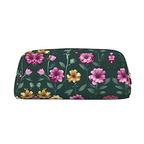 vacsAX Schöne lila Blumen Bleistift Fall Bleistift Beutel Münze Beutel Kosmetiktasche Büro Schreibwaren Organizer Tragbare Bleistift Tasche von vacsAX