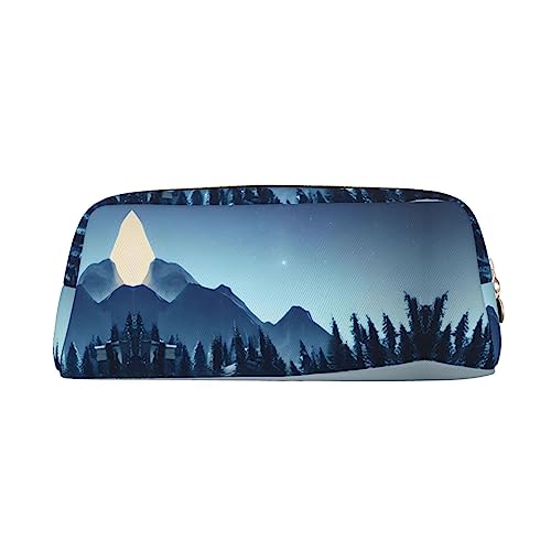 vacsAX Snowy Forest Pencil Case Pencil Pouch Coin Pouch Cosmetic Bag Office Stationery Organizer Portable Pencil Bag von vacsAX