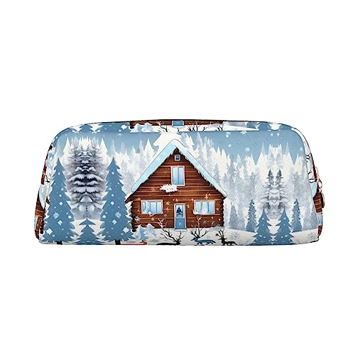 vacsAX Winter Rehkitz Bleistift Fall Bleistift Beutel Münze Beutel Kosmetiktasche Büro Schreibwaren Organizer Tragbare Bleistift Tasche von vacsAX