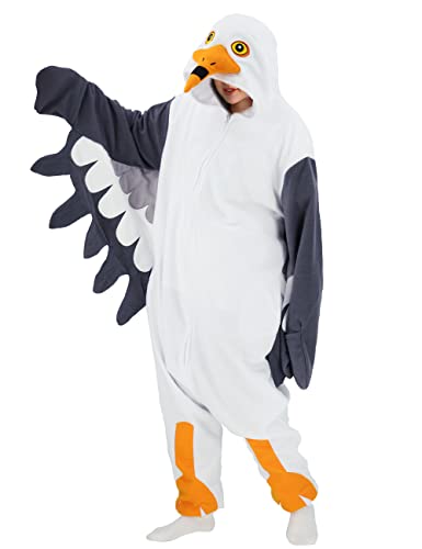 Einteiliger Pyjama für Erwachsene, Möwe, Tier, Cosplay, Halloween-Kostüm für Männer und Frauen, Einteiler Möwe, Large von vavalad