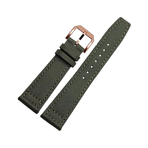 YingYou 20 Mm Uhrenarmbänder Kompatibel Mit IWC Pilot Portugieser Portofino Nylon Canvas Uhrenarmbänder Grün Blau Grau Schwarz Uhrenarmbänder Riemen Armbänder ( Color : Dark Green-Rose Gold , Size : 2 von vazzic