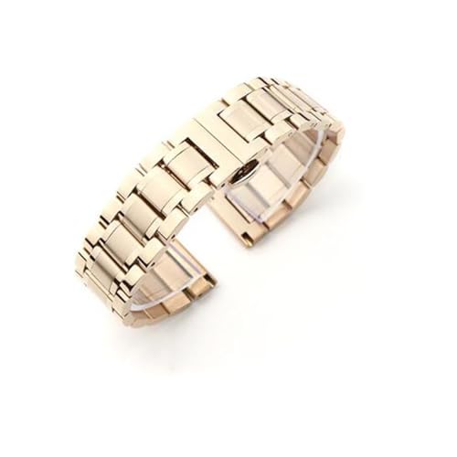 vazzic YingYou Uhrenarmband Aus Edelstahl 12/14/15/16/17/18/19/20/21/22/23/24 Mm Uhrenarmband For Quarzuhren Herren(Color:Rose Golden,Size:22mm) von vazzic