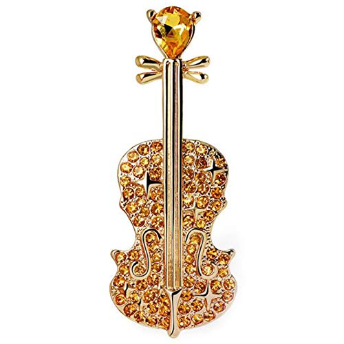 Mode Violine Broschen Für Frauen Kristall Instrumente Brosche Pins Schmuck Dropshipping Gold von vdha