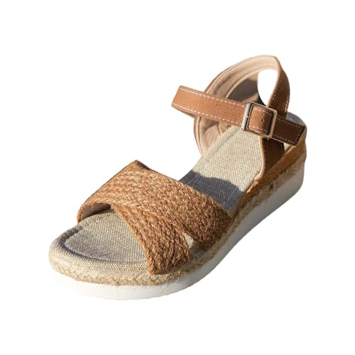 Backstrap Sandalen Damen Sommer Slingback Sandalen Sport Sandalen Plateau LäSsige Peep Toe Sandaletten, Bequeme Weiche Sohle Casual | Sommerschuhe Mit Klettverschluss Plateau Schuhe von vejtmcc