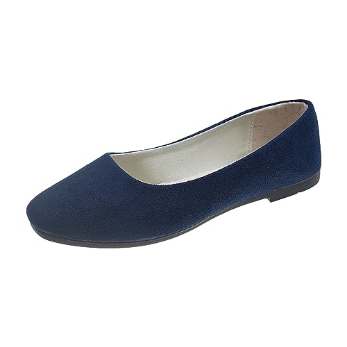 Damen-Ballerinas, Einfach Flache Schuhe, Einfarbig Pumps Damen, Flache Schuhe Weiche Schuhe MäDchen Ballerina Arbeit Intelligentes BüRo, Formeller Komfort, Spitzer Zehenbereich, Slip-On von vejtmcc