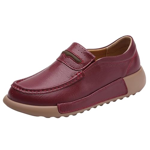 Damen Kinder Bootsschuhe Segelschuhe Mokassins Aus Seahorse GeöLt Leder Classic Docksides Gummisohle SchnüRsenkel Ahren Sandalen, Erbsenschuhe Casual Walking Schuhe Turnschuhe, Braun von vejtmcc