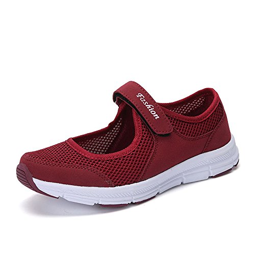 Damen Mesh Sommerschuhe Plateau Fitness Sneakers Freizeitschuhe Keilabsatz Leicht Walking Schuhe Plateau Turnschuhe | Fitness Sneaker, Laufschuhe Bequeme Atmungsaktiv Geschlossene Sandalen von vejtmcc